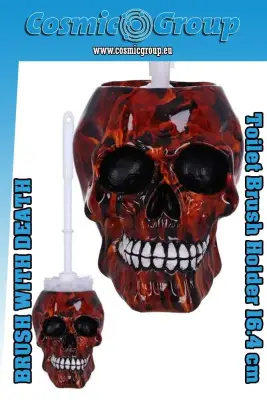 Figurine toilet brush with death inferno
